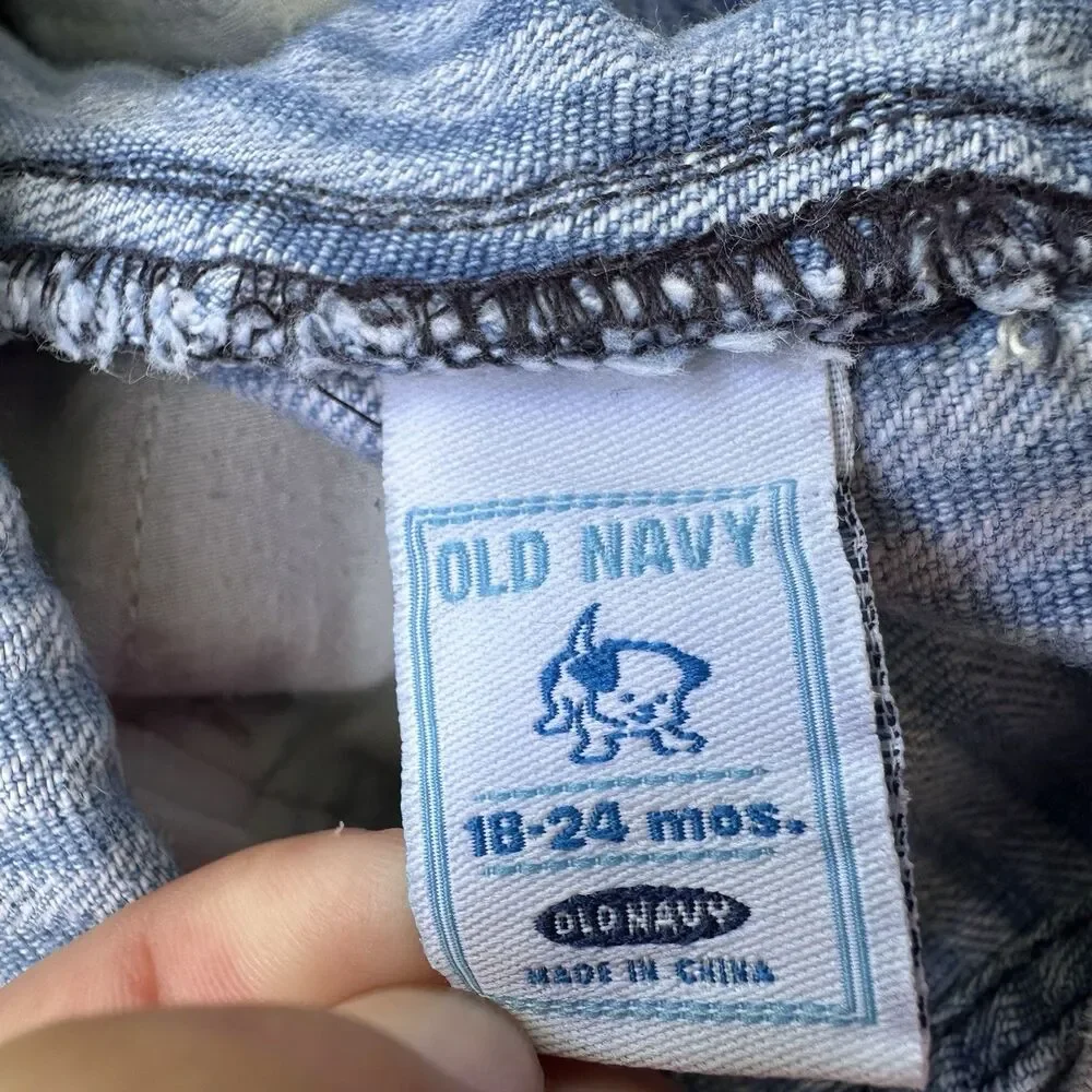 Vintage Old Navy Jean Overalls Toddler Size 18-24 Months Cargo Pockets Farmer‎